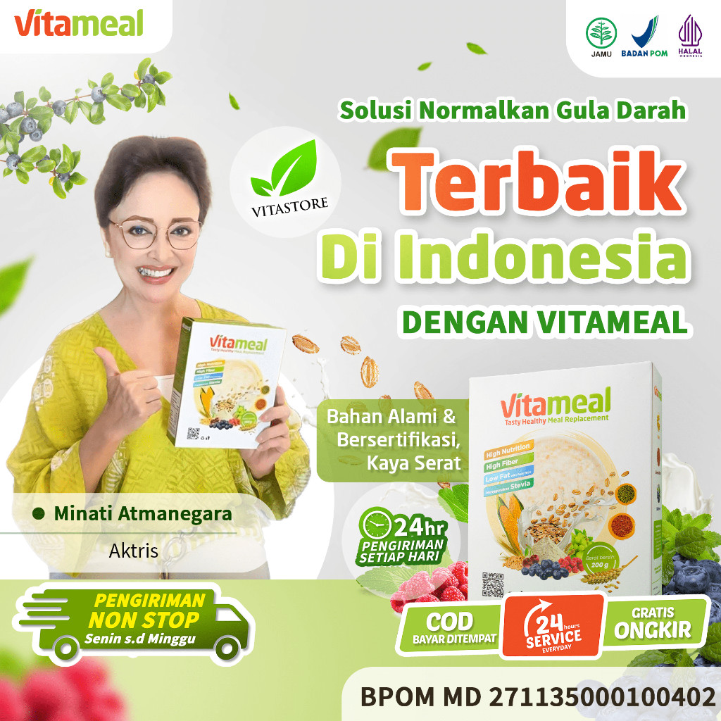 

VITAMEAL Sereal Multigrain Sehat Bantu Cegah Diabetes Turunkan Kolesterol Ampuh Tanpa Efek Samping