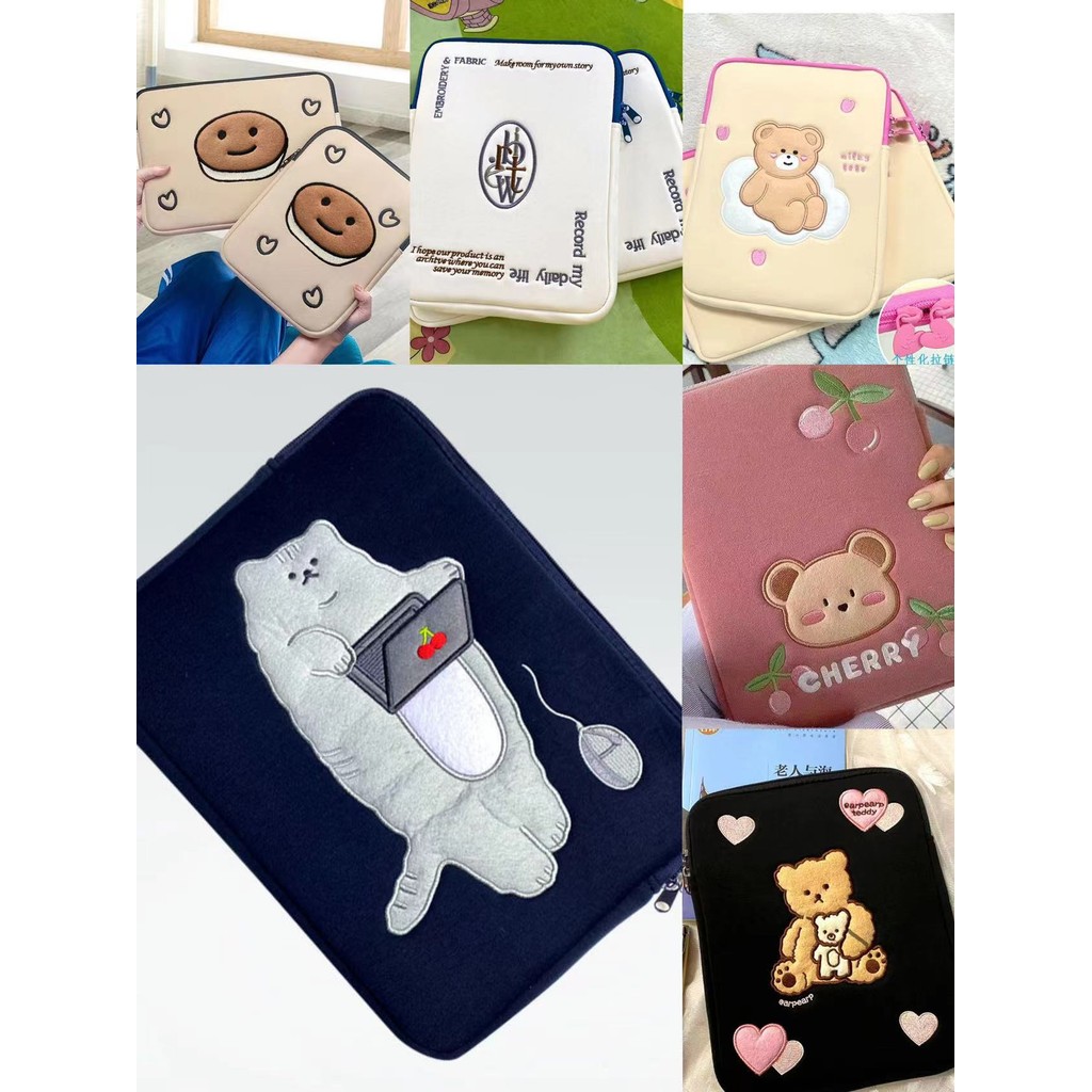 

Ins Cute Laptop Sleeve Carring Case 11 12 13 14 15 15.6 16 Inch Cartoon Cover Macbook Air Ipad Accessories Computer Bag Women