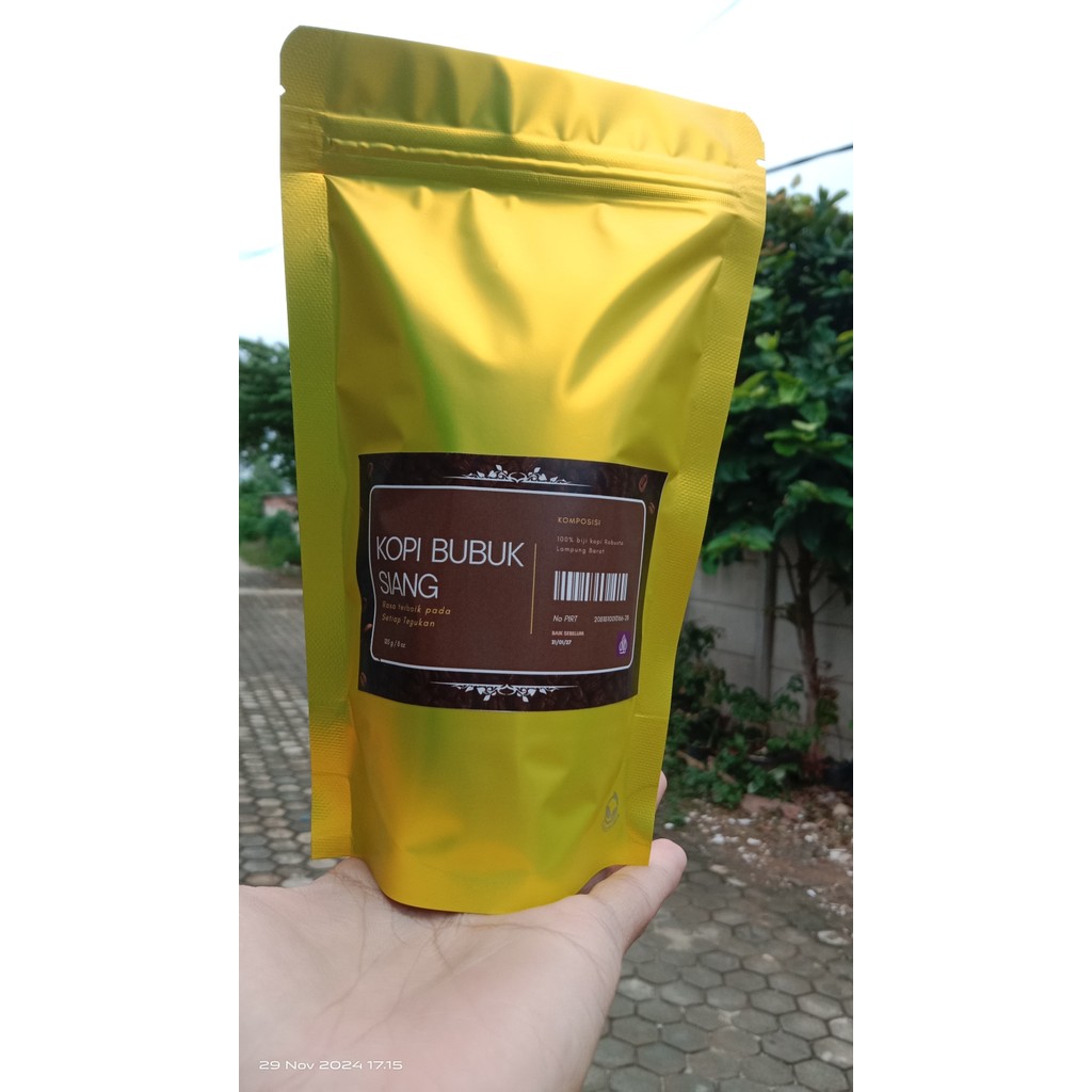 

Kopi Bubuk SIANG 185g Robusta Lampung Hitam Enak Pas