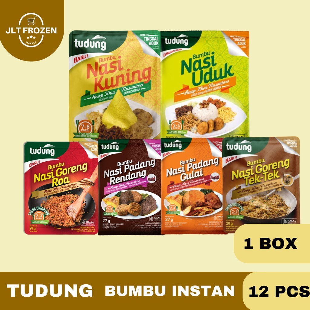 

Tudung Bumbu Instan / Nasi Kuning / Nasi Uduk / Bumbu Siap Saji 28gr 1BOX ISI 12PCS