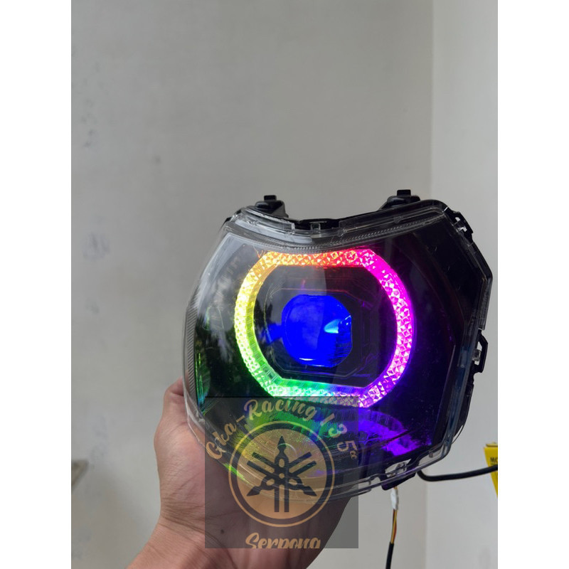 Lampu depan Vega force fi injeksi costome biled billed matrix x1 RGB ganti warna suka kualitas bagus