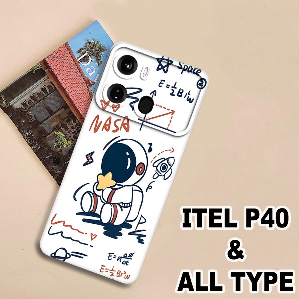 Softcase karet Hp ITEL P40 / Case Astronot / Case ITEL P40 Silikon Tpu Pro Camera / Kesing ITEL P40