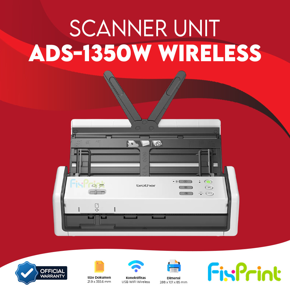 Scanner Portable Brother ADS-1350W Wifi Scanner Mobile Document Scan Duplex ADF Wireless ADS 1350W G