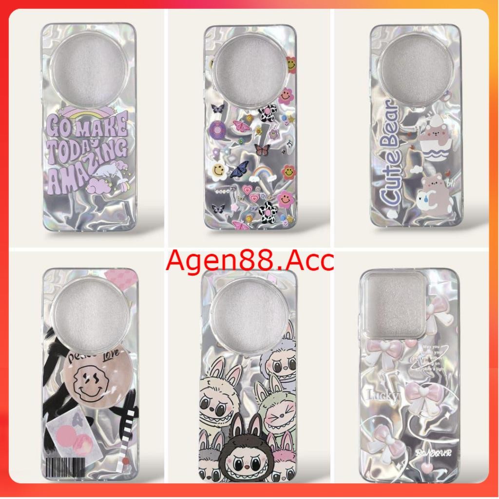 CASE HOLOGRAM CORAK PUTIH FEATHER FULLCOVER CASE [ REALME C2 / C33 / C51 / C53 / C61  / C63  / C65 /