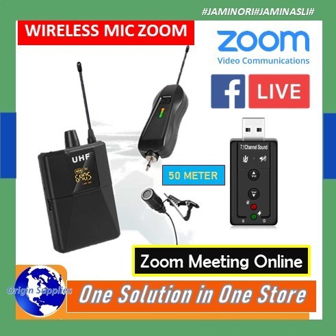 Microphone Mic Clip On Wireless USB PC Zoom Laptop Live