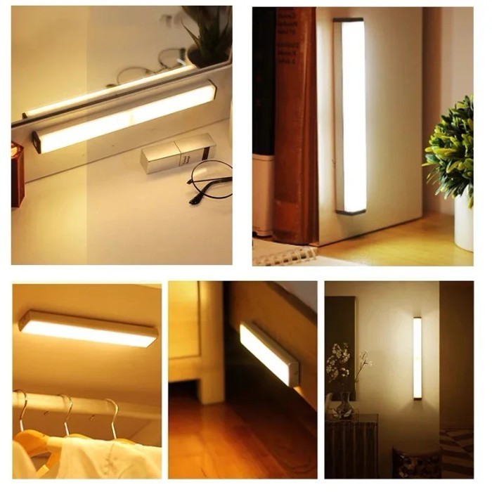 Lampu Led Slim Warm White Portable Recharge Charge Magnet Tempel Motion Sensor Gerak Lampu Sensor Gerak Magnetic Motion Detektor Lampu Tidur Dapur Tangga Lemari Stick Multifungsi Belajar Baterai Darurat Camping 10 20 30 50 cm 20cm 30cm 50cm Putih Kuning