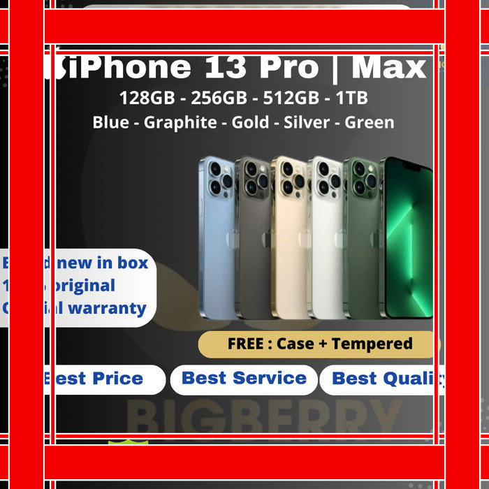 PROMO IBOX Resmi iPhone 13 Pro Max 128GB 256GB 512GB 1TB Gold Blue Graphite - 13 PRO DUAL, 128GB BLU