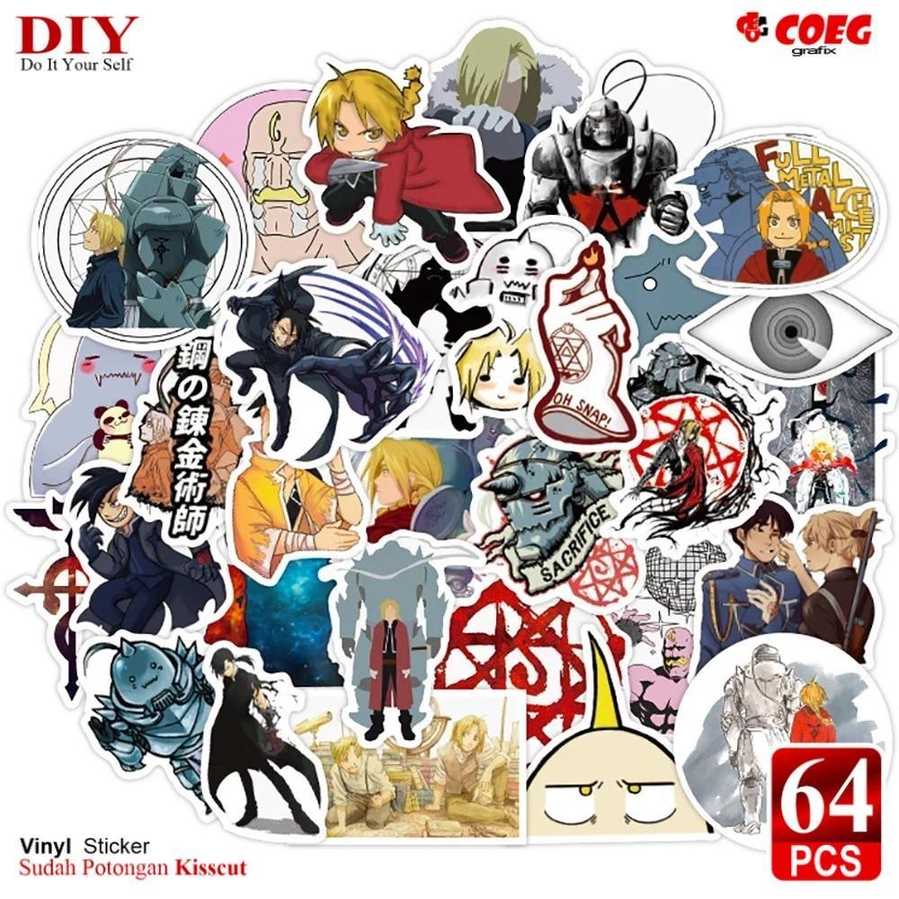 

64 PCS Stiker Fullmetal Alchemist CG76 - Stiker Anime Tahan Air untuk Motor, Koper, Skateboard, Mainan Anak, dan Dekorasi Kreatif Paper Stationery
