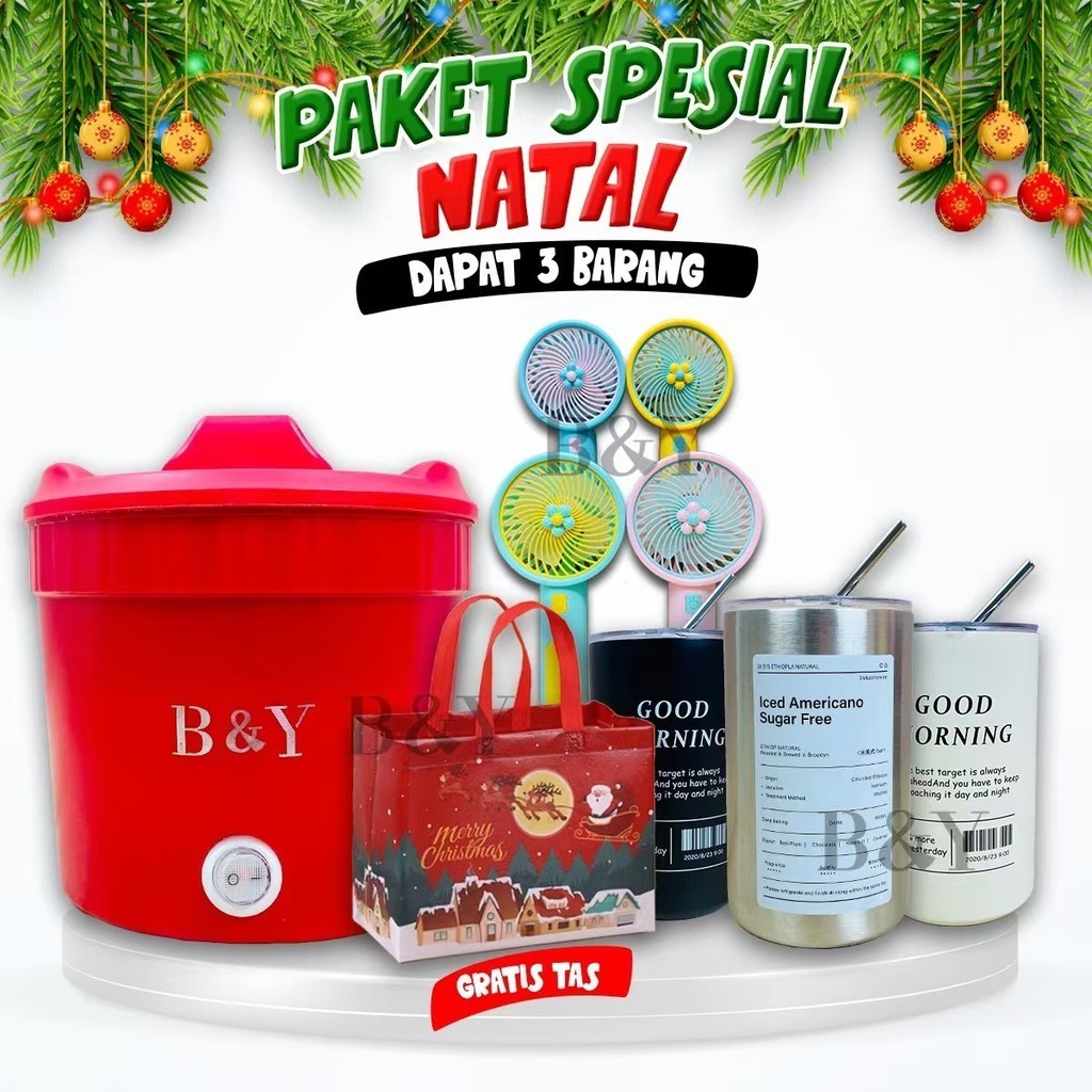 

✨(COD) Panci Mie Instan, Panci Anti Lengket, Hadiah Natal, Kado Natal, Hadiah UnikPAKET BUNDLING 3IN1 / GIFT NATAL / PROMO✨