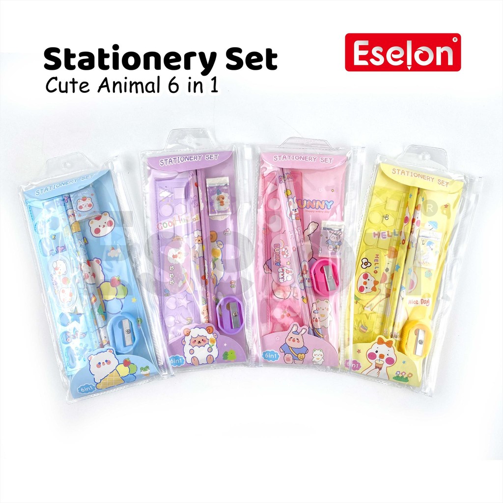 

6in1 Stationery Set Mika 3369 / Paket Alat Tulis Karakter Sanrio