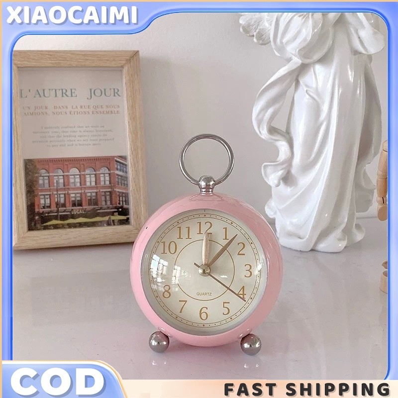 【Mi·Ready】Jam Weker Aesthetic/Alarm Jam Weker Meja/Jam Alarm Desktop Dengan Cincin Gantung / Jam Ala