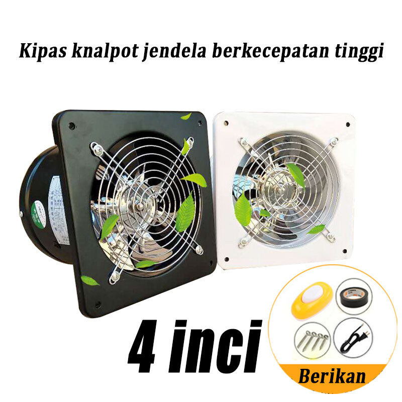 Exhaust Fan Dinding 4Inch Kipas Exhaust Ventilasi Dinding exhaust fan kamar mandi Booster Fan