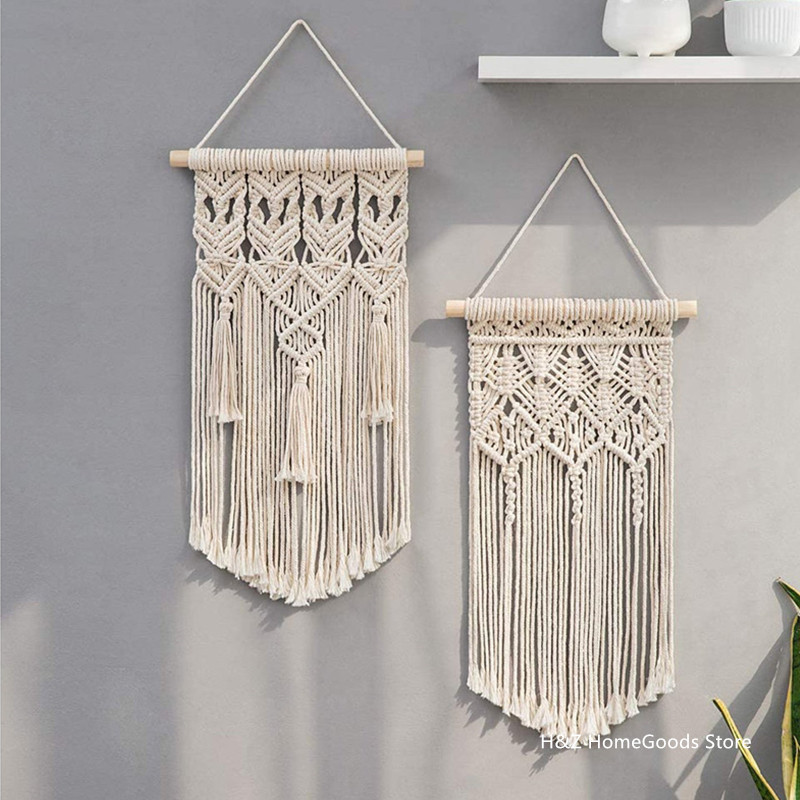 

Hot Macrame Wall Hanging Tapestry Wall Decor Boho Bohemian Woven Home Decoration Handmade Living Room Apartment Dorm