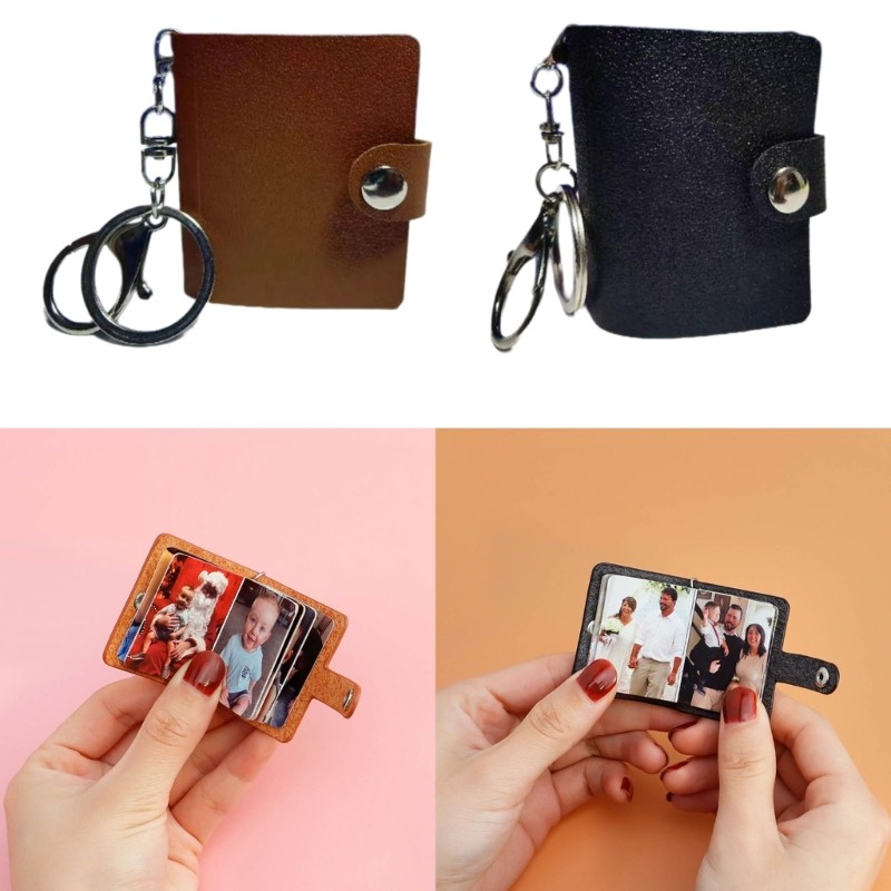 

2Pack Mini Photo Album with Key Rings 2inch Photo Album Small Pocket for Family Birthday Anniversary Valentines Gift
