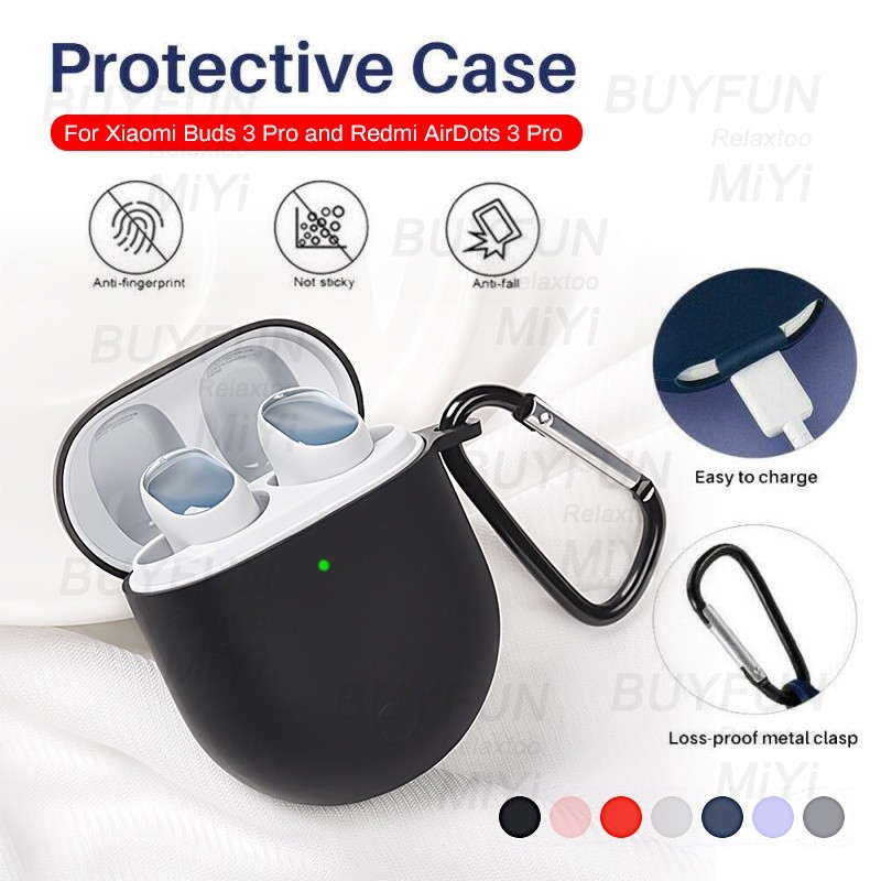 Soft Case Silikon TWS Xiaomi Buds 3 Pro / Redmi Airdots 3 Pro / Poco Buds Pro + carabiner