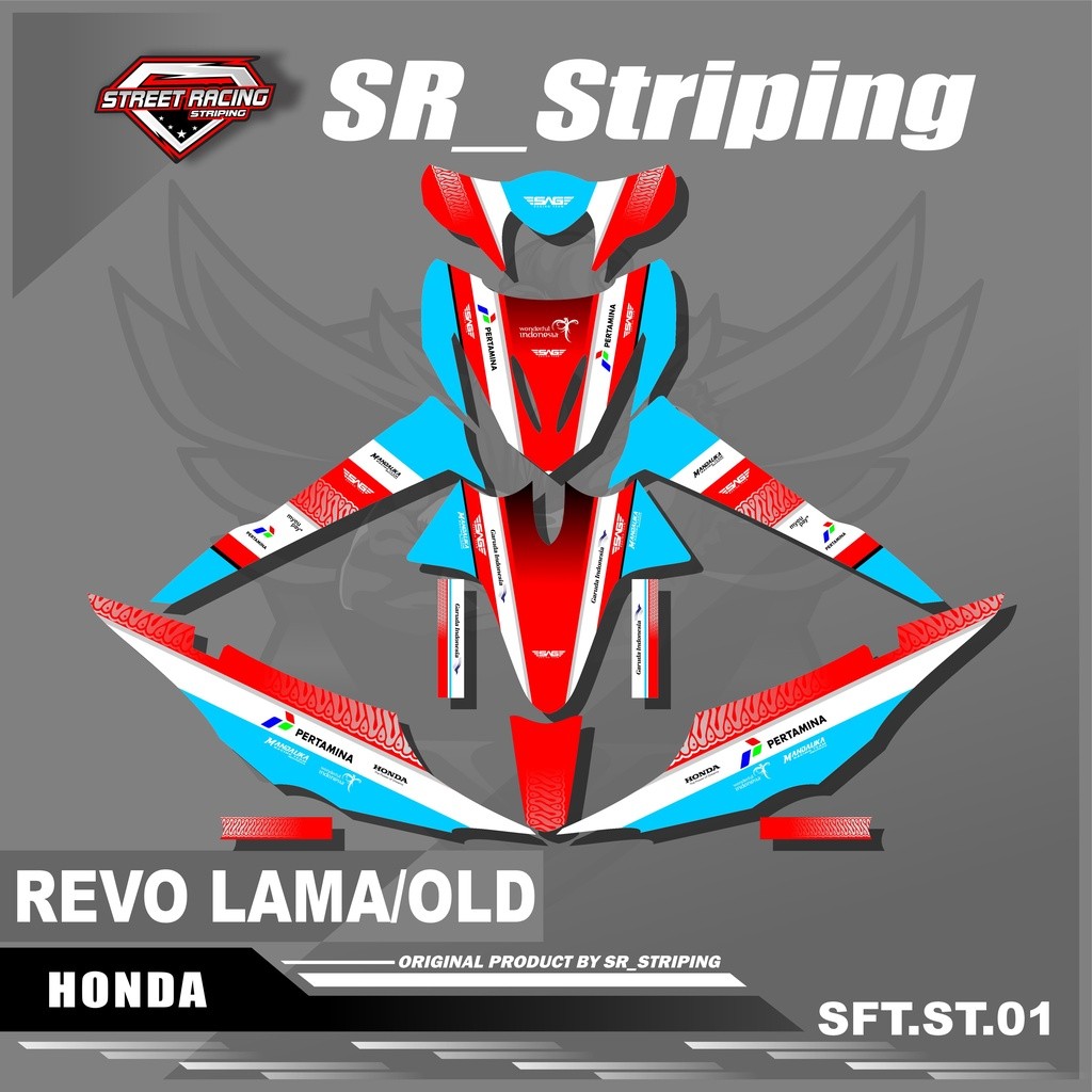 Decal Stiker Full Body REVO LAMA/OLD - Sticker Variasi REVO LAMA/OLD Motif Mandalika