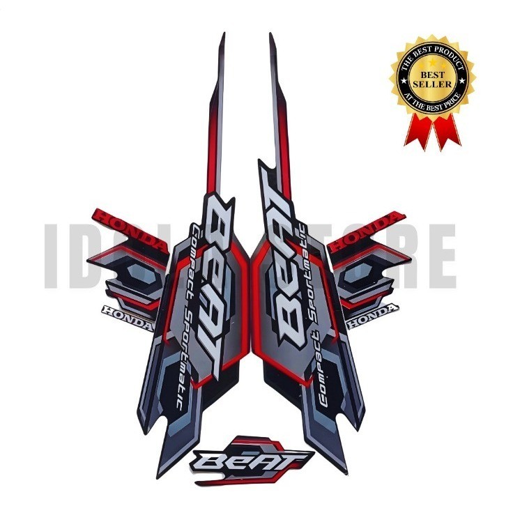 Sticker Striping Motor Honda Beat Karbu 2008 Hitam list body motor beat Karbu