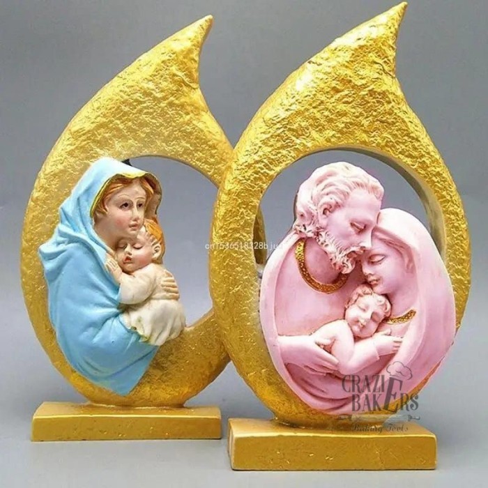 Cetakan Silikon Holy Family Keluarga Kudus Bunda Maria Baby Jesus Mold - Bunda Maria