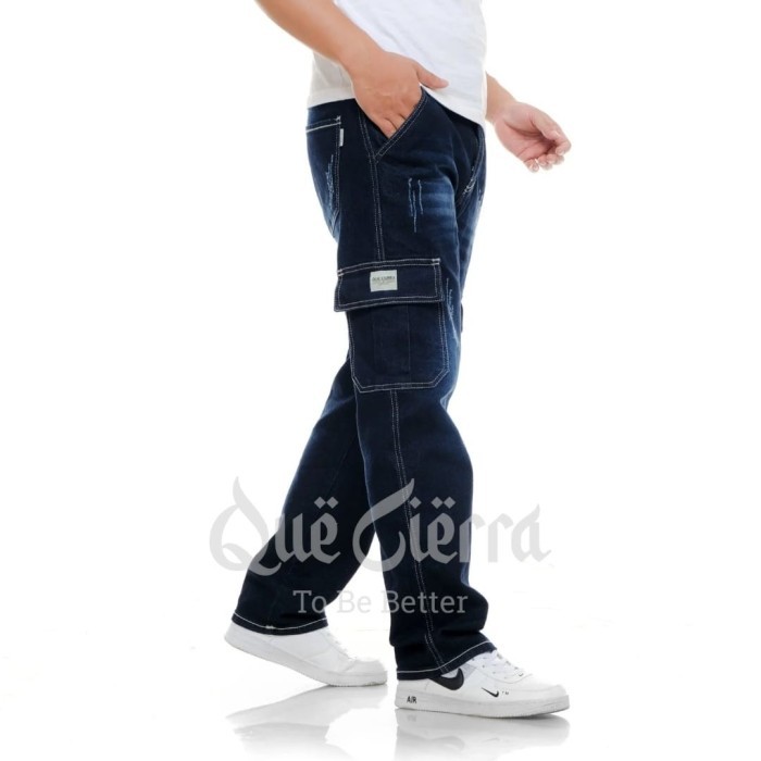 Jeans Cargo Premium Loose Fit QC-C01 | Jeans Cargo Jumbo Pria