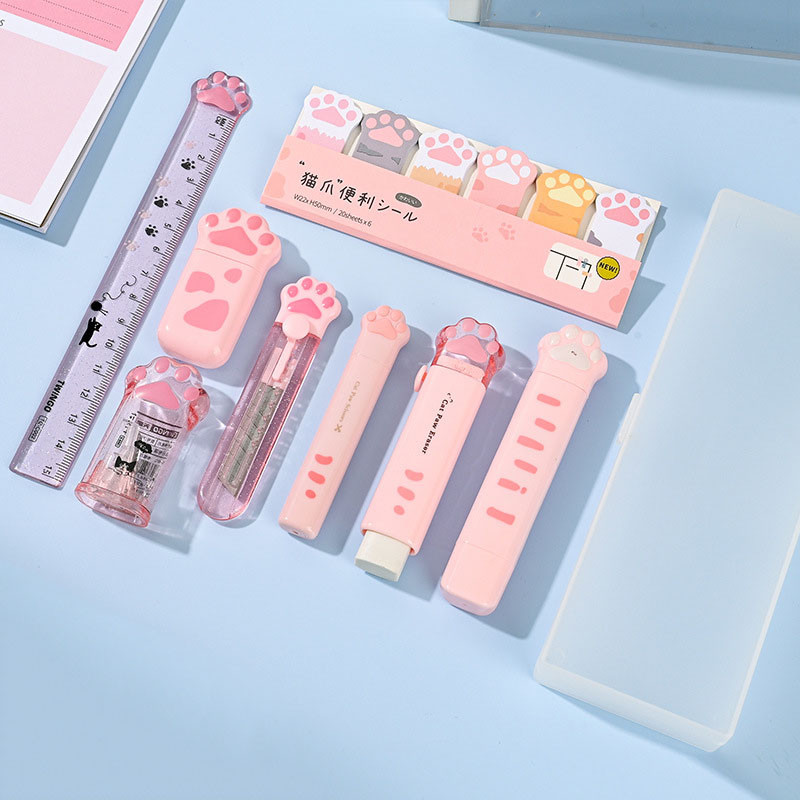 

Cat Paw Stationery Set for School Gift 9 In 1