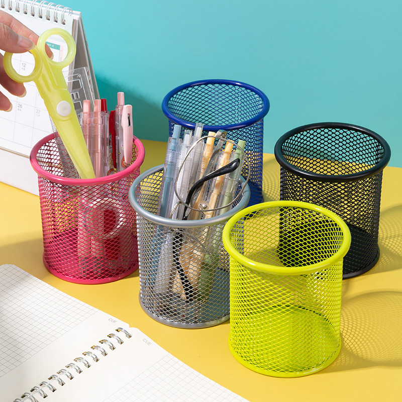

1Pcs New Pencil Holder Office Desk Metal Mesh Square Pen Pot Cup Case Container Organiser Durable Pencil Case