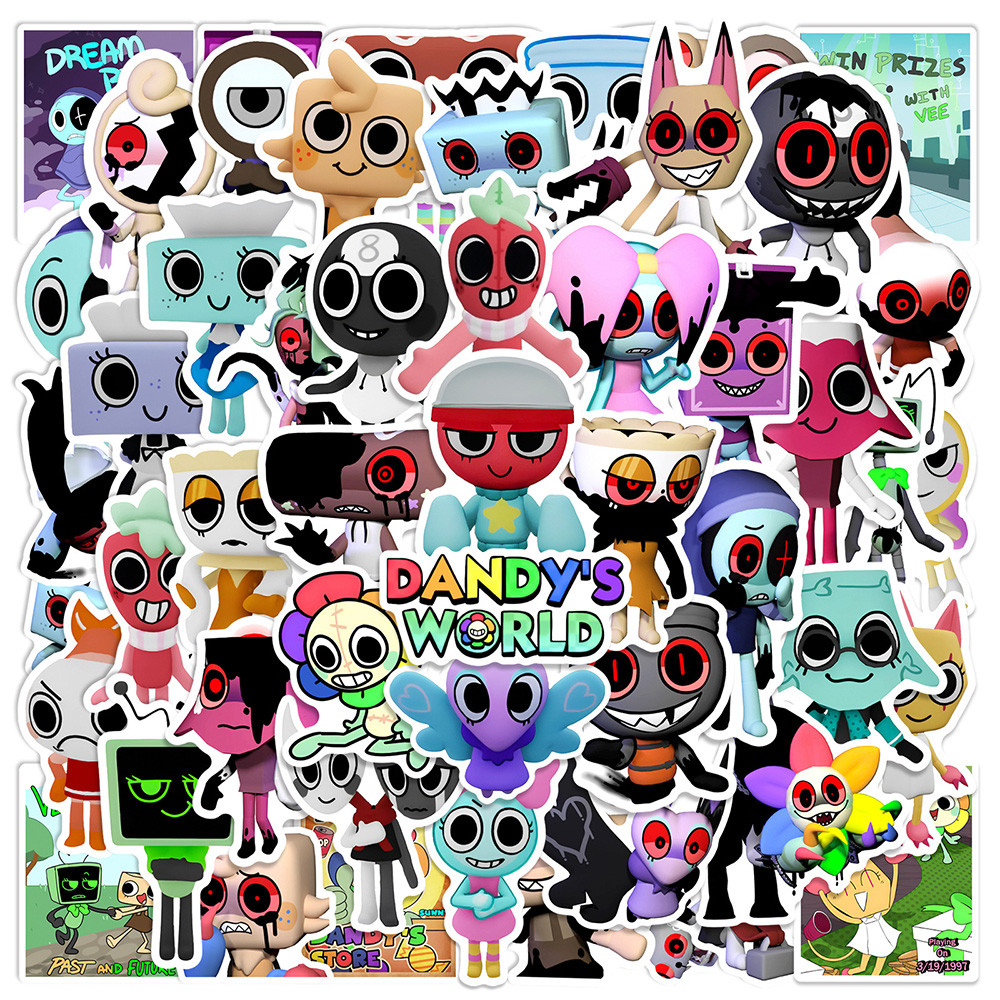 

10/30/50PCS Funny Dandys World Cartoon Stickers DIY Decoration Waterproof Skateboard Notebook Luggage Laptop Phone Fridge Decals
