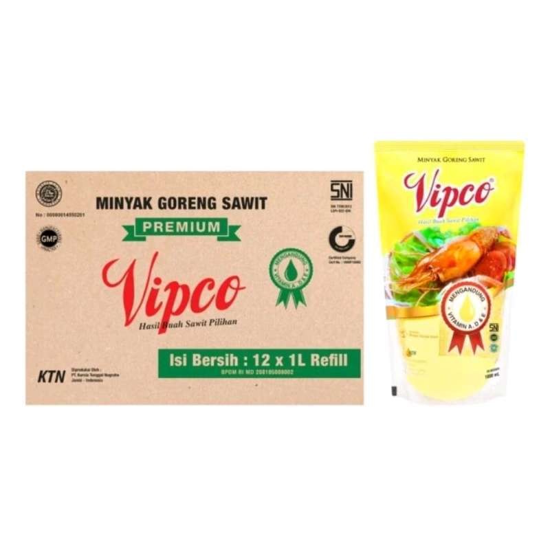 

Vipco Minyak Goreng Pouch 1 Liter (1 Karton - 12 Pouch)