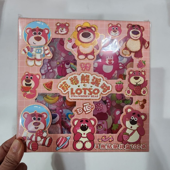 

PAKET GROSIR 100 BUKU Stiker Sanrio PET Korea 100 lbr Mainan Viral - LOTSO PINK