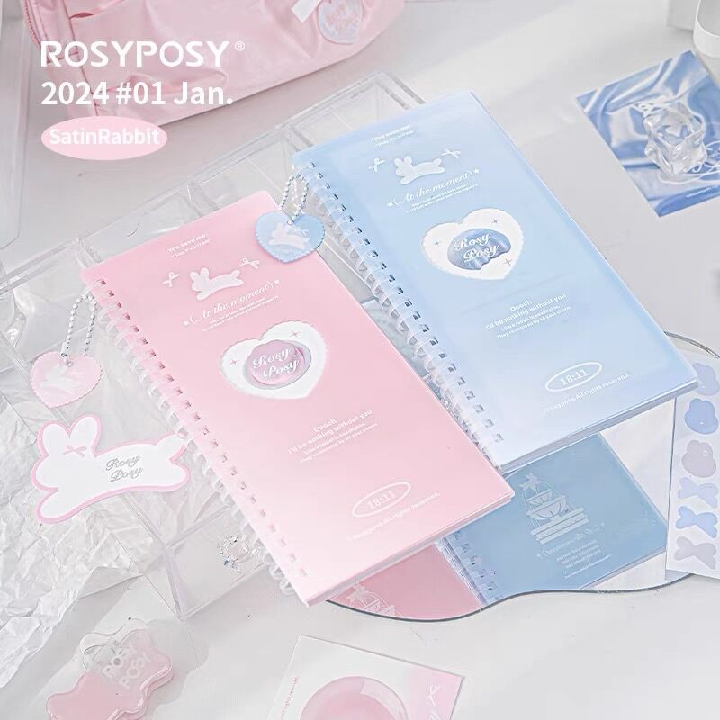 

MINKYS Baby Blue/Pink Ballet Notebook Planner Yearly Daily Weekly Agenda Book Line Page Photo Book Kawaii School Stationery