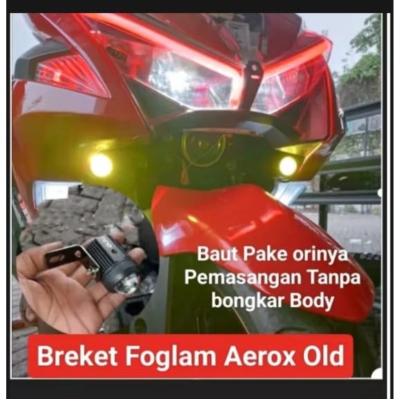 Lampu sorot Aerox dan Breket Lampu AEROX CONNECTED Breket Lampu D2 Laser AEROX CONNECTED Full
