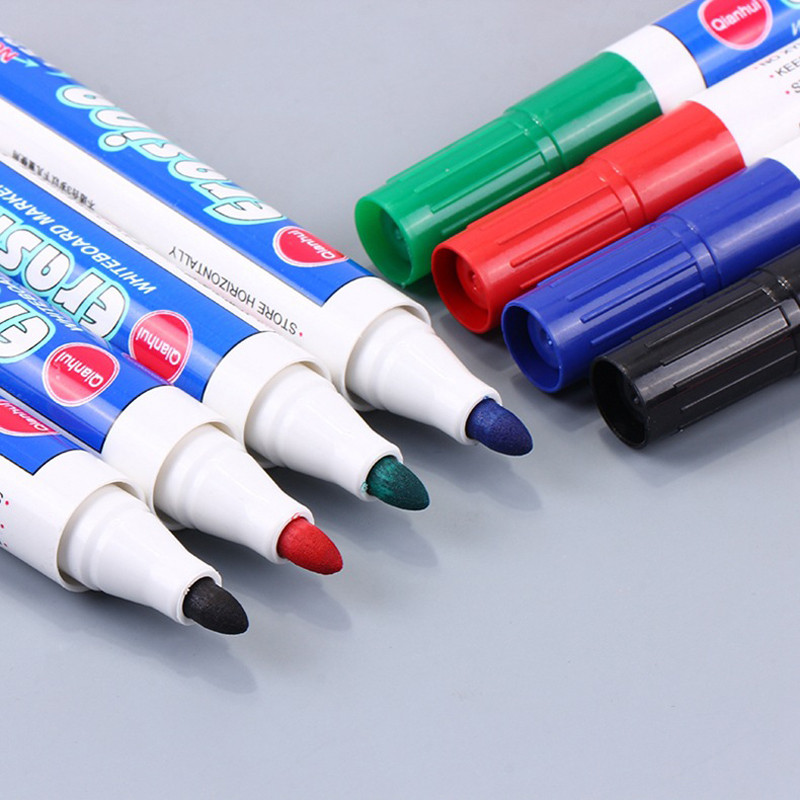 

4 Colors Erasable Whiteboard Marker Pen Set Office Dry Erase Markers Blue/Black/Red/Green White Board Pen Office&School Supplies