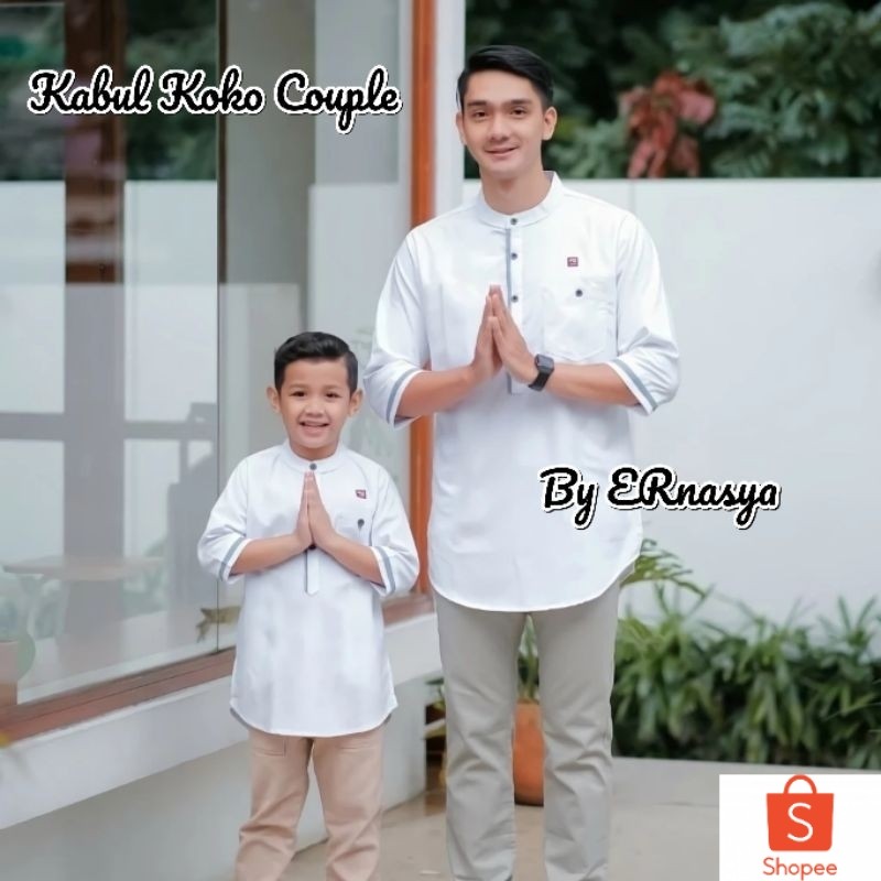 Kabul Koko Couple Putih Anak 5-10 Tahun Dan Dewasa Baju Koko Putih Untuk Lebaran Ngaji Tahlilan Seko