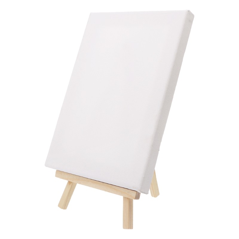 

Mini Canvas and Natural Easel Set Party Decoration Painiting Bracket for Outdoor Traveling Landscape Drawing Use