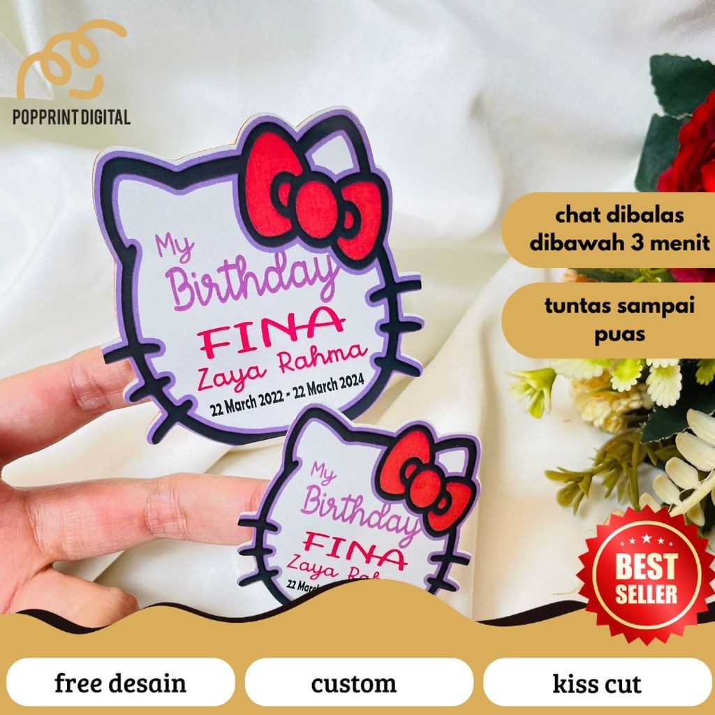 

PopPrints 9-15 Sticker Karakter Ulang Tahun Anak Stiker Label Hampers Ultah Birthday Bentuk Custom
