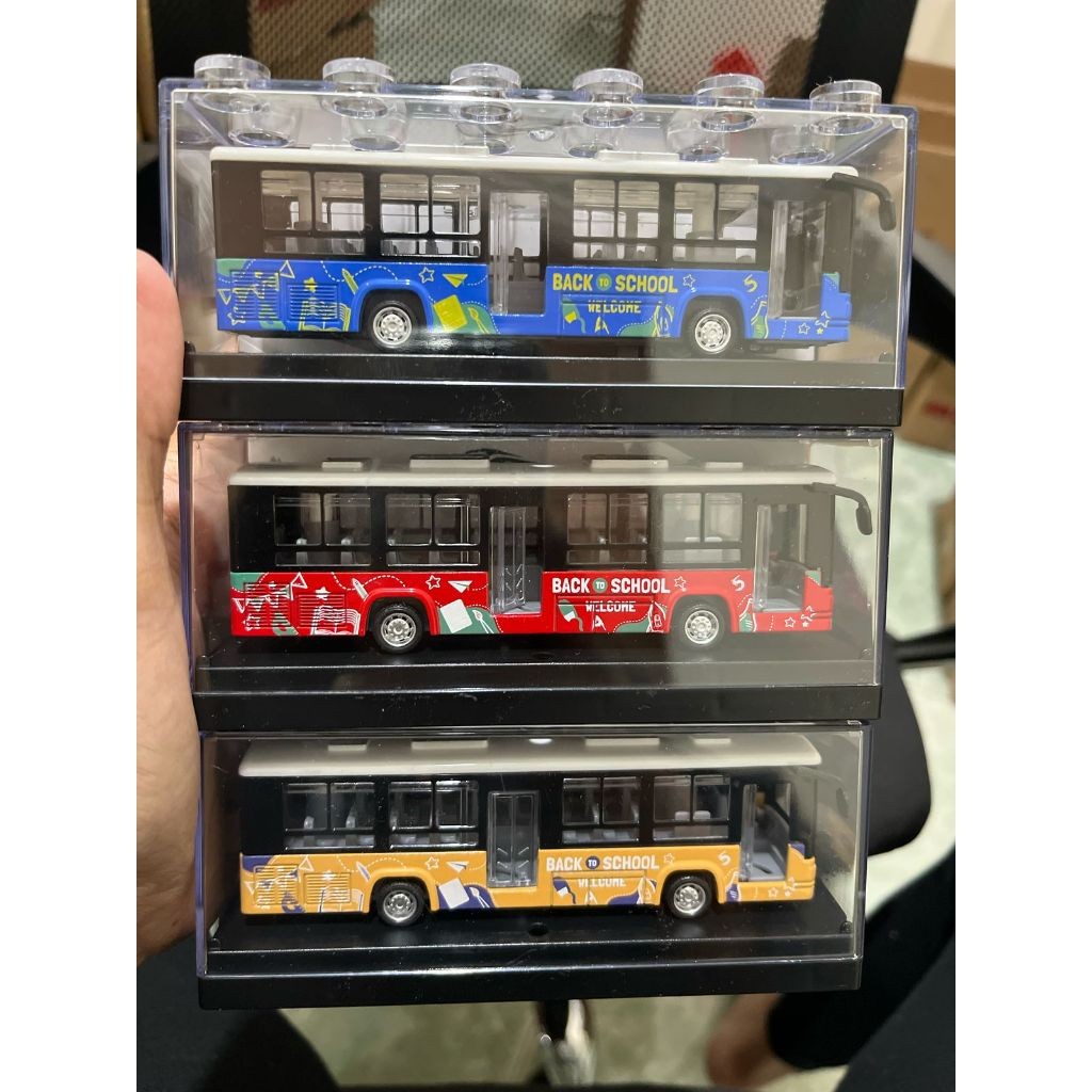 Diecast Miniatur Mobil Mainan Bus Sekolah Case Akrilik Murah Mainan Anak Bahan Besi Alloy