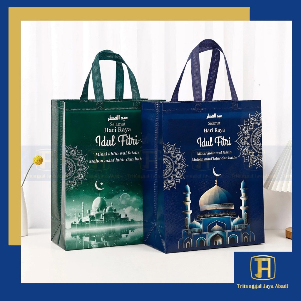 

Tas Goodie Bag Parcel Lebaran Idul Fitri – Spunbond 40x30x14cm (Biru & Hijau)