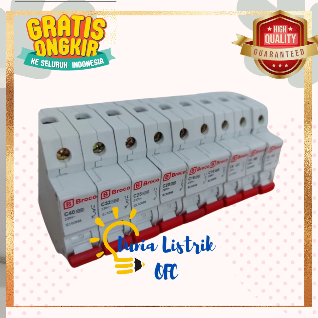 MCB 1P 25A 17325C Broco SNI MCB 25A Broco Original MCB Listrik Sni Original Broco