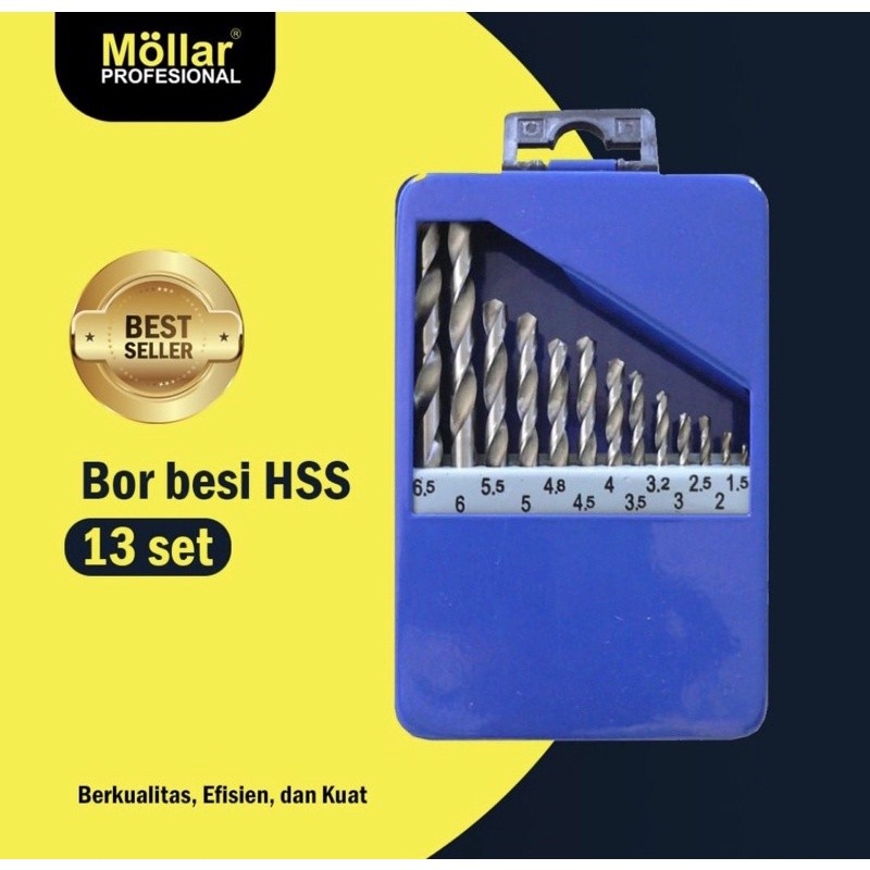 mata bor besi set mollar / mata bor kayu set mollar / mata bor set 13pcs mollar / mata bor set / mat