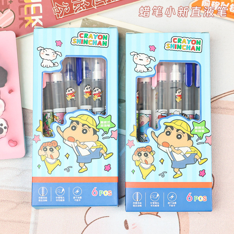

COD PULPEN 1SET ISI 6PCS MOTIF SHINCHAN KARTUN JEPANG / PULPEN AIR SHINCHAN EDITION / FOUNTAIN PEN