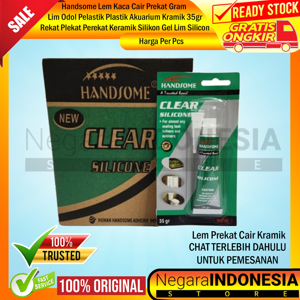 Handsome Lem Kaca Cair Prekat Gram Elgladio Clear Gel Tube Pelengket Aquarium 35 Sealant Plastic Rek