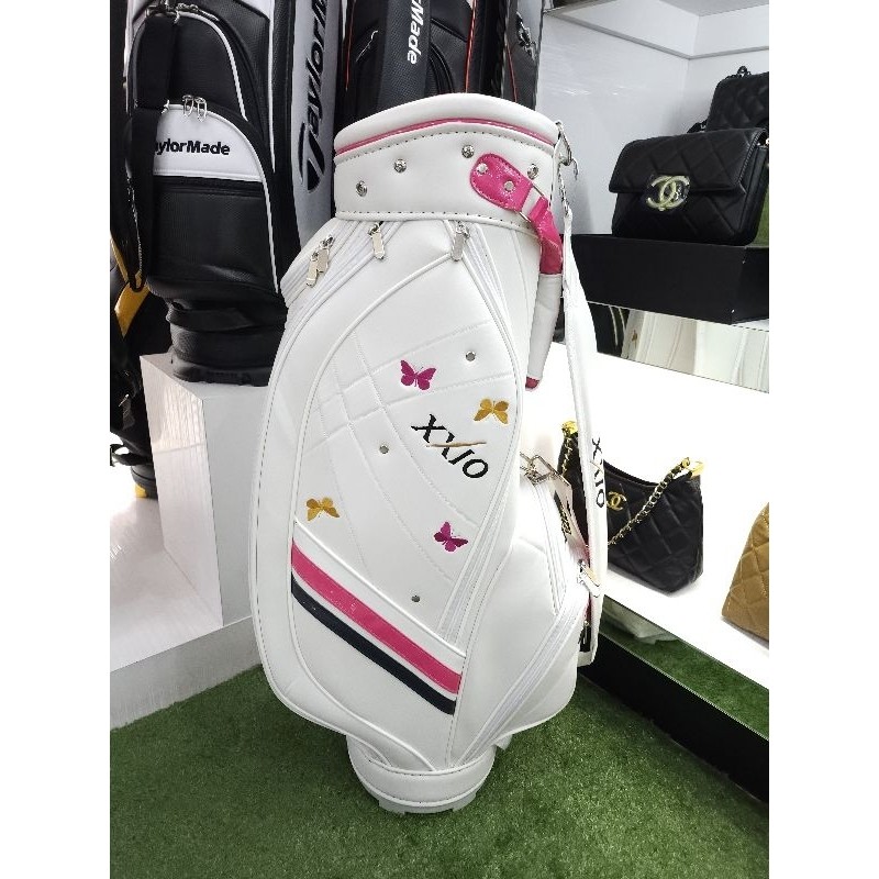 Cart Bag | Tas Golf Pink XO White Butterfly Cart Carry Golf Bag
