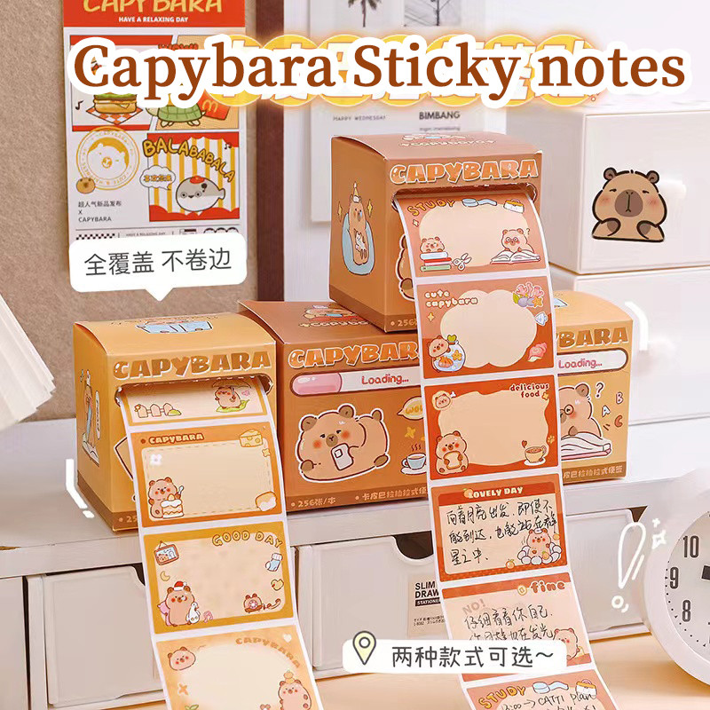 

Kawaii stationery supplies Notepad cute Capybara sticky notes stationary Office accessories Diary Decoration memo pad cute thing