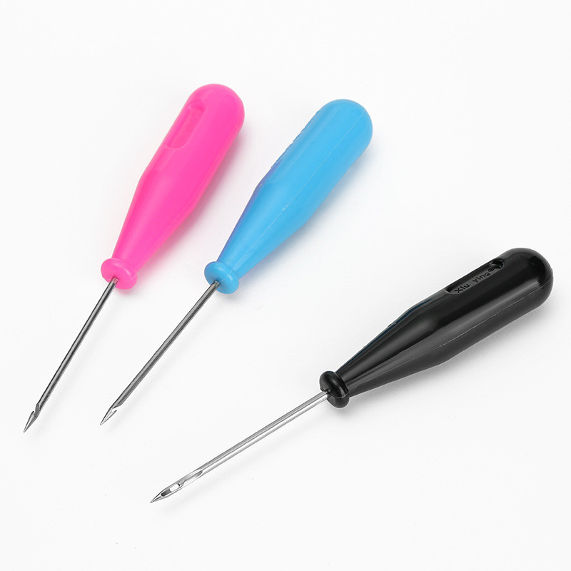 

Plastic Handle Straight Hook Round Hole Awl Shoe Repair Punch Tools DIY Leather Craft Sewing Punching Needle Making Accessories