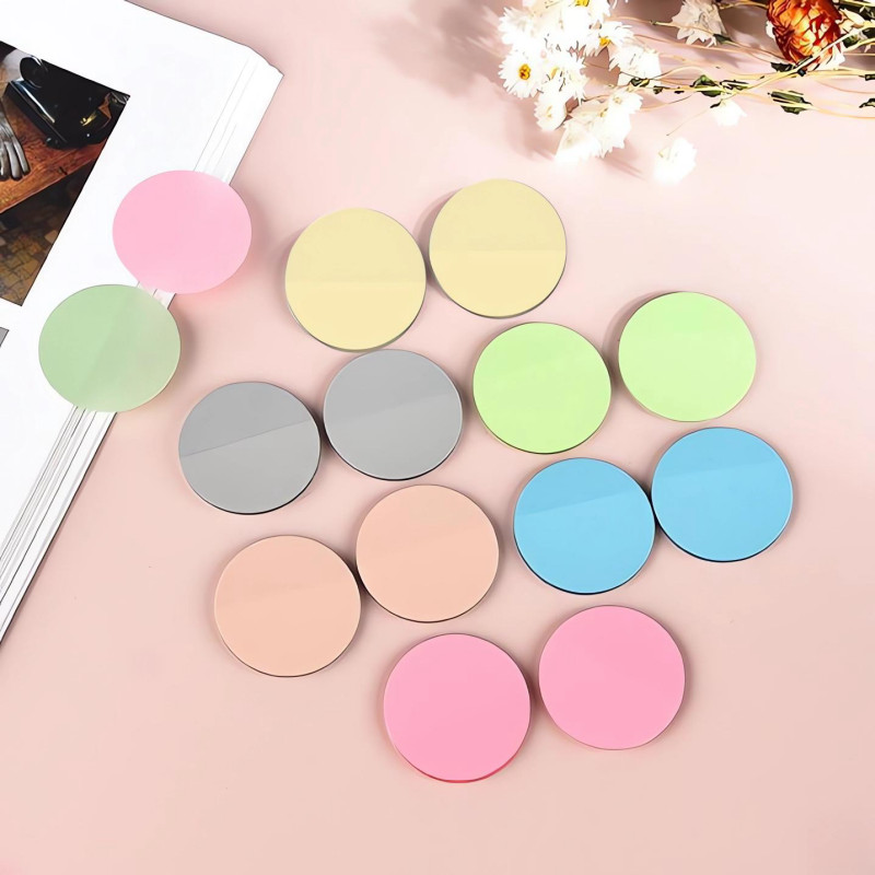 

Transparent Sticky Notes, Round Clear Waterproof 1.97 x 1.97 inch See Through Memo Pad, Self-Adhesive Translucent Writable Tabs
