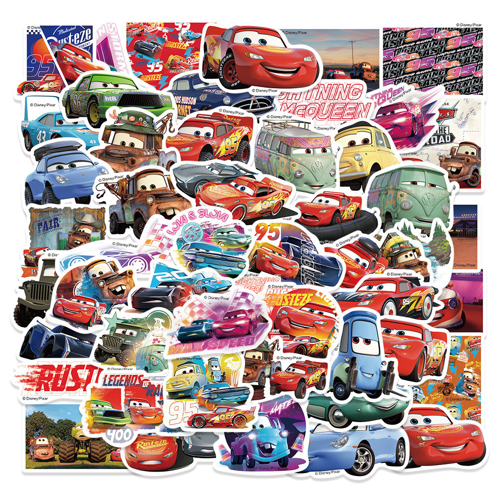 

50PCS Disney Cartoon Cars Lightning McQueen Stickers Movie Anime Decal Guitar Laptop Cute Kawaii Sticker Pack Kids Girl Toy