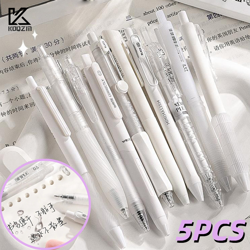 

5PCS Simplicity Gel Pen Set Solid Color Cute Quick Drying Neutral Pens Lovely Student Stationery School Office Supplies