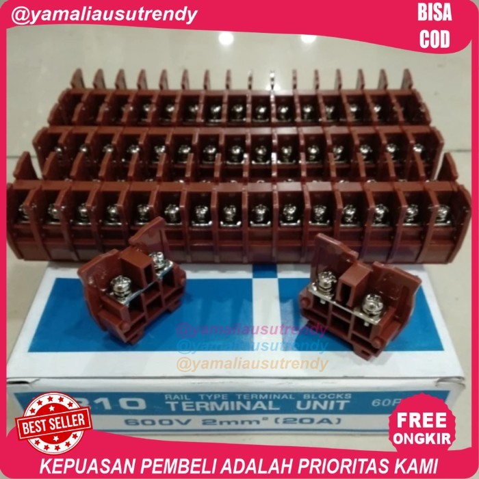 Free Ongkir Terminal Block TR-10 Coklat 10A Fort per pcs