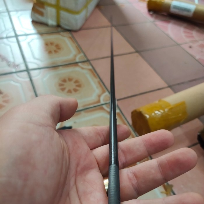 bahan carbon hollow label putih serat kilap 100cm blank carbon