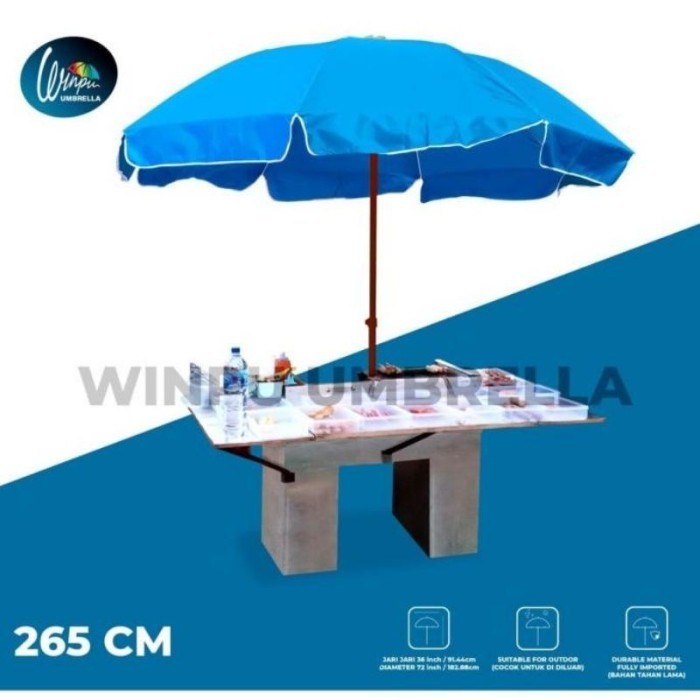 BR186 Payung Pantai Jumbo Besar Polos Hijau Army ukuran 52 Inch GOYA