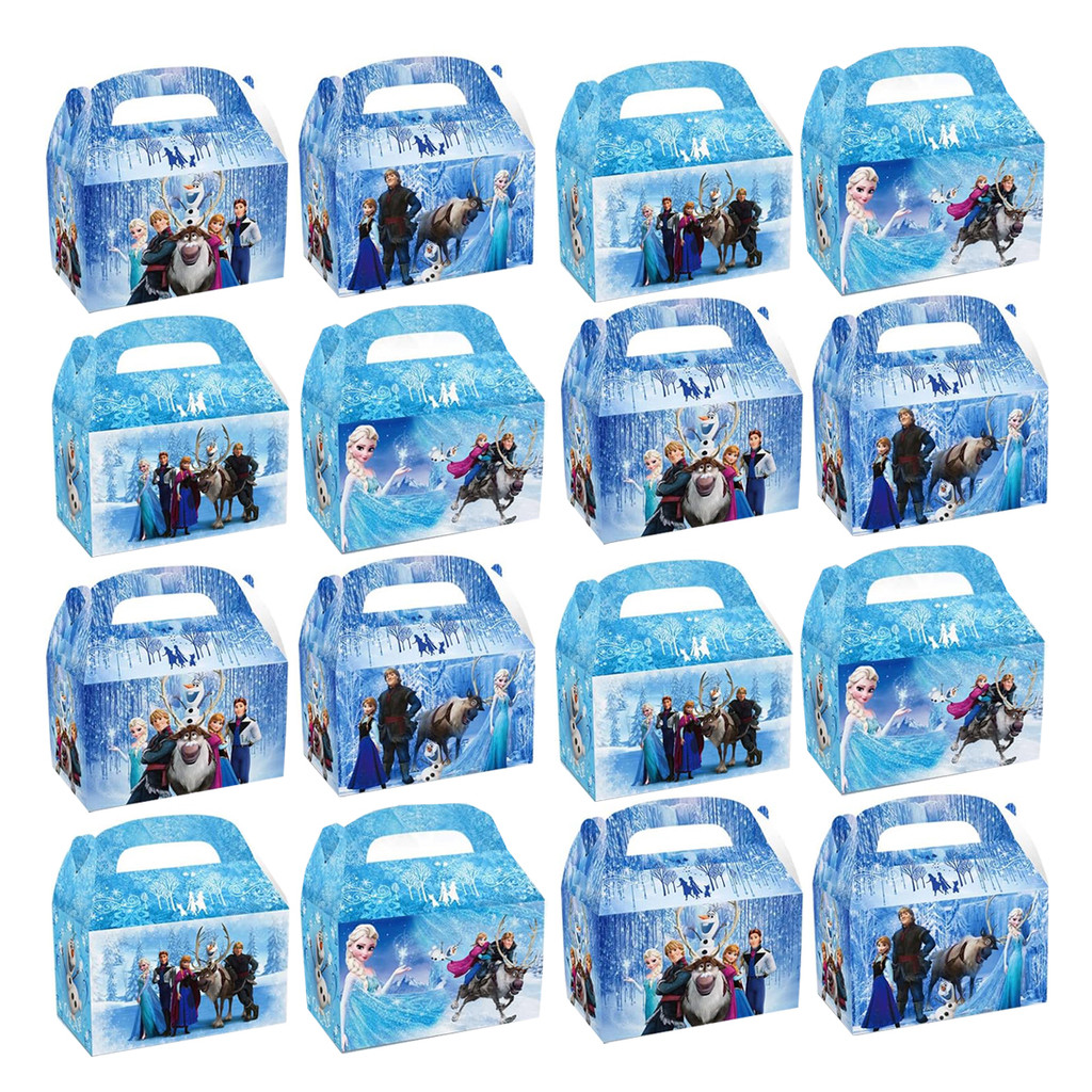 

12pcs/24pcs, Frozen Birthday Decorations, Elsa Party Decorations, Candy Bag, Frozen Party Gift Box, Frozen Theme Candy Cookie Pa